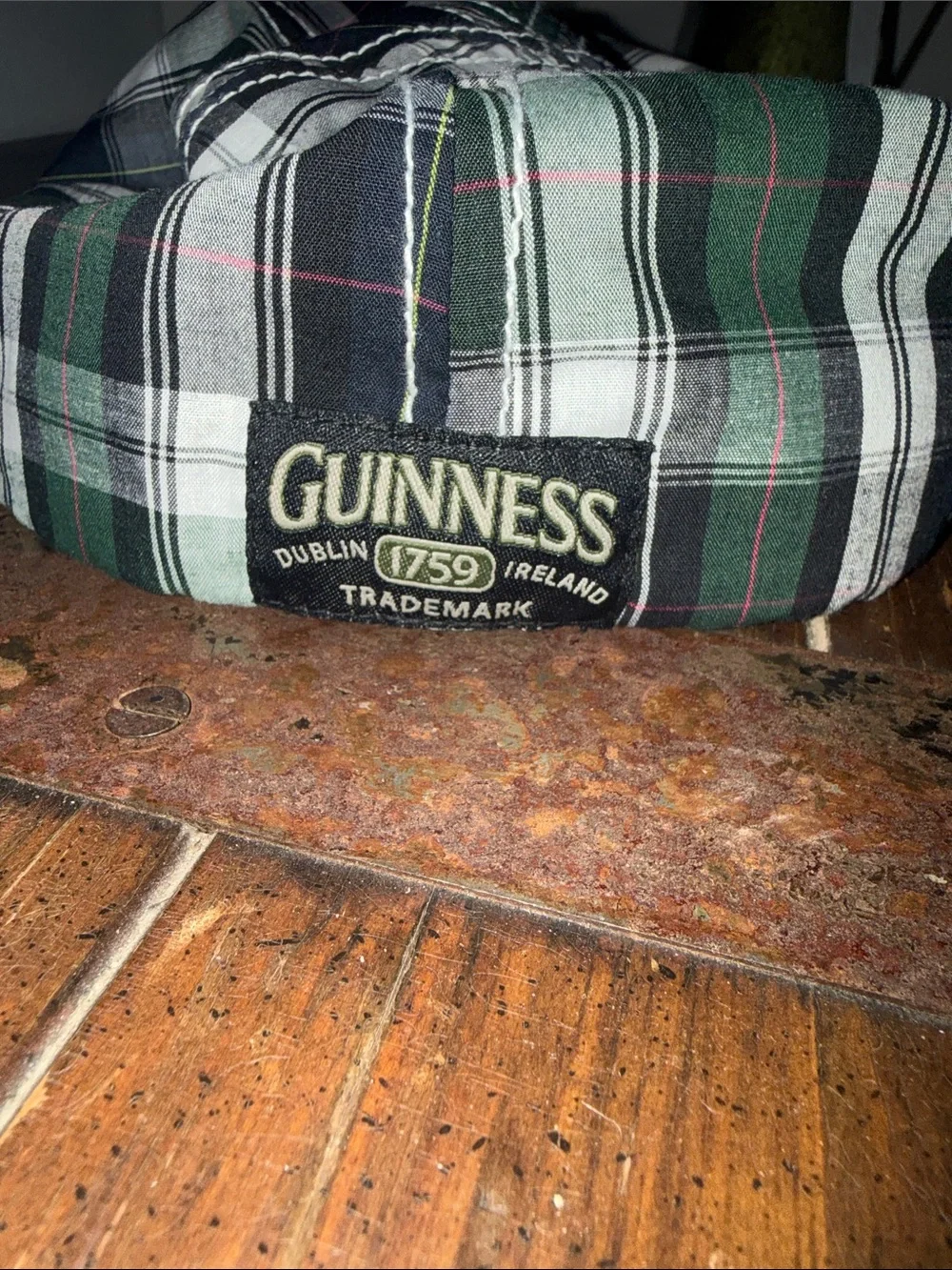 Guinness newsboy plaid hat